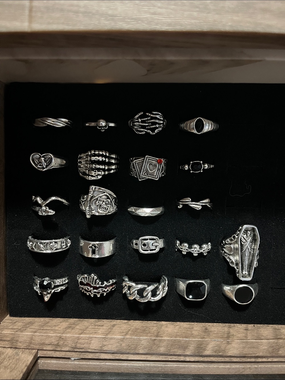Sterling Silver Gothic Ring Collection - Black and Silver Accent